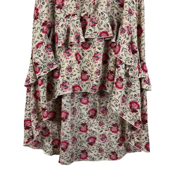 Nasty Gal Playing Flower Floral Dress Medium 6 Tiered Ruffle Cottage Flowy Y2K - Picture 7 of 12